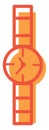 Orange hand watch, icon