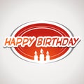 Orange happy birthday sticker