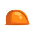 Orange hard hat helmet, geological or mining industry equipment vector Illustration on a white background