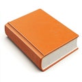 Thick Orange Leather-Bound Book on White Background Royalty Free Stock Photo