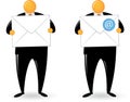 Orange Head man Holding Mail and Email