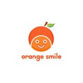 Orange head smile logo vector