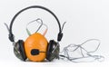Orange and headphones
