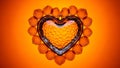 Orange Heart-Shaped Object with Petals Royalty Free Stock Photo