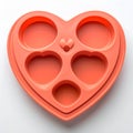 Orange Heart Shaped Silicone Mold With Five Cavities For Baking Royalty Free Stock Photo