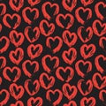 Orange Heart shaped ValentineÃ¢â¬â¢s Day Seamless Pattern Background