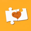 Orange heart in support of multiple sclerosis