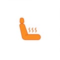Orange Heated Car Seat Icon Illustration Royalty Free Stock Photo