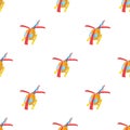 Orange helicopter pattern seamless vector