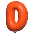 Orange Helium Balloon 3D Letter D