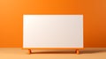 Orange Hemp Sign Mockup On White Easel - Color Field Composition