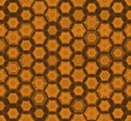 Orange hexagon hive. Seamless geometric vector texture background illustration