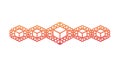 Orange Hexagonal Grid Border Element, vector design Generative AI Royalty Free Stock Photo