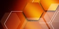 Orange hexagons pattern. Geometric abstract background with simple hexagonal elements. Medical, technology or science design Royalty Free Stock Photo