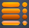 Orange high-detailed modern web buttons. Royalty Free Stock Photo