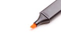 Orange highlighter pen isolated