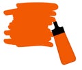 Orange highlighter pen with orange area for writing a message.