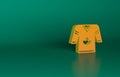 Orange Hockey jersey icon isolated on green background. Minimalism concept. 3D render illustration