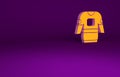 Orange Hockey jersey icon isolated on purple background. Minimalism concept. 3d illustration 3D render