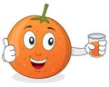 Orange Holding a Fresh Squeezed Juice