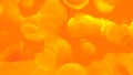 orange honey color reflecting smooth amorphic liquid backdrop - abstract 3D rendering