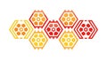 Orange Honeycomb Hexagon Pattern Beehive Vector, vector design Generative AI Royalty Free Stock Photo