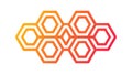Orange Honeycomb Hexagon Pattern, vector design Generative AI Royalty Free Stock Photo