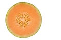 Orange honeydew melon isolated in white