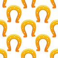 Orange Horseshoes Seamless Pattern