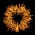 Orange hot raging blaze of fire, circle round ring flame Royalty Free Stock Photo