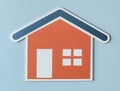 A orange house paper icon