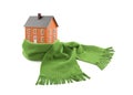 Orange house wrapped in a scarf Royalty Free Stock Photo