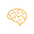 orange Human brain medical line art vector icon