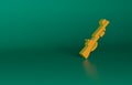 Orange Hunting gun icon isolated on green background. Hunting shotgun. Minimalism concept. 3D render illustration Royalty Free Stock Photo