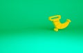 Orange Hunting horn icon isolated on green background. Minimalism concept. 3d illustration 3D render Royalty Free Stock Photo