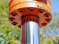 Orange hydraulic cylinder