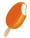 orange ice cream bar, ice lolly, popsicle, illustration, isolated on white background Royalty Free Stock Photo