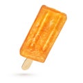 Orange ice-cream or popsicle isolated on white Royalty Free Stock Photo