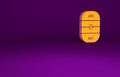 Orange Ice hockey rink icon isolated on purple background. Hockey arena. Minimalism concept. 3d illustration 3D render Royalty Free Stock Photo