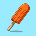 Orange Ice Lolly Illustration Icon Ice Cream Vector