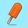 Orange Ice Lolly Illustration Icon Ice Cream Vector