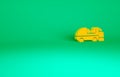 Orange Ice resurfacer icon isolated on green background. Ice resurfacing machine on rink. Cleaner for ice rink and