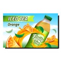 Orange Iced Tea Creative Promotional Poster Vector