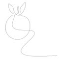 Orange icon, fruit continuous line drawing vector Royalty Free Stock Photo