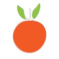 Orange icon, fruit continuous line drawing vector Royalty Free Stock Photo