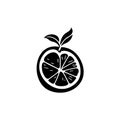 Orange Icon hand draw black thanksgiving fruit colour logo symbol perfect Royalty Free Stock Photo