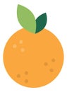 Orange icon. Ripe fresh fruit. Citrus symbol