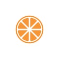 Orange icon, simple design, Orange icon clip art.