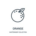 orange icon vector from gastronomy collection collection. Thin line orange outline icon vector illustration