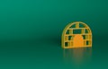 Orange Igloo ice house icon isolated on green background. Snow home, Eskimo dome-shaped hut winter shelter, made of Royalty Free Stock Photo